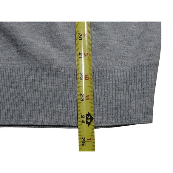 Vintage Steeplechase Gray V-Neck Sweater L - Cotton Wool Blend Embroidered Logo - Picture 5 of 7